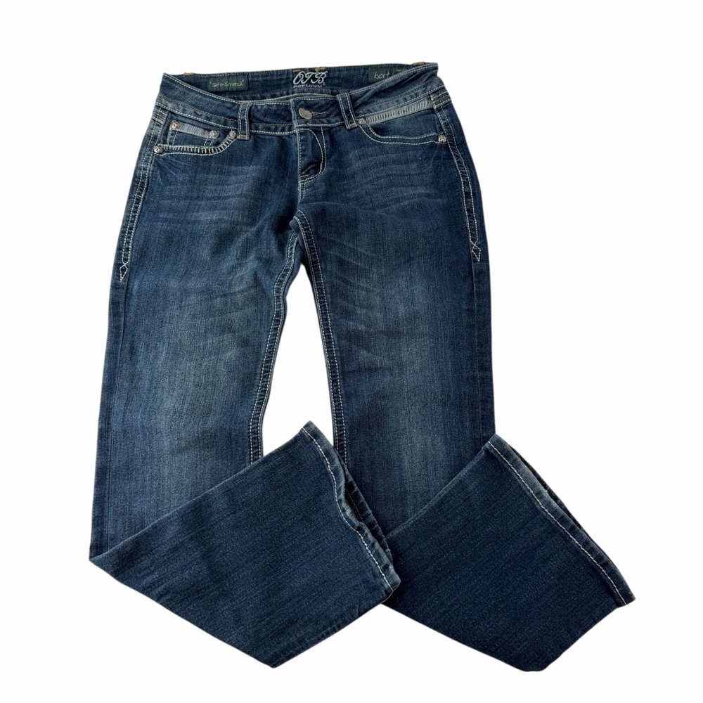 OJB Premium Junior Girls Western Mid-Rise‎ Boot Cut Y2K Contrast Stitching Jeans